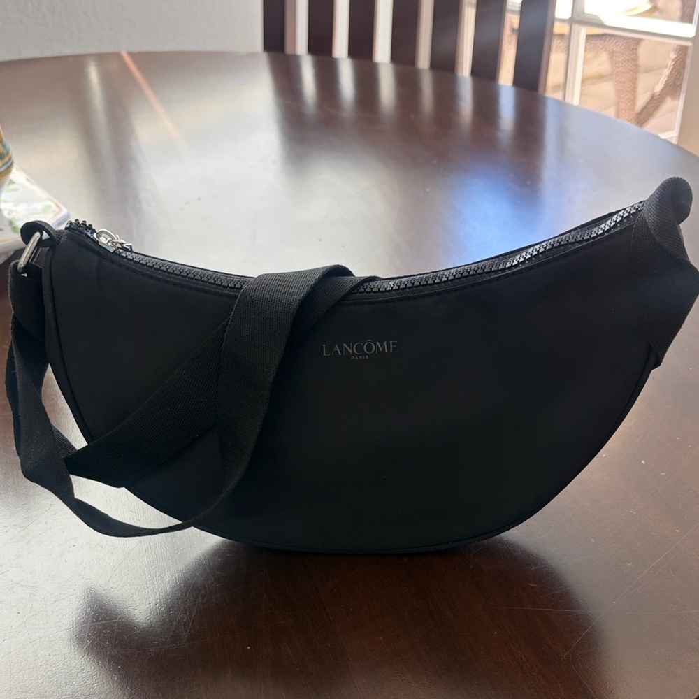 Lancome Black Crescent Crossbody Shoulder Bag